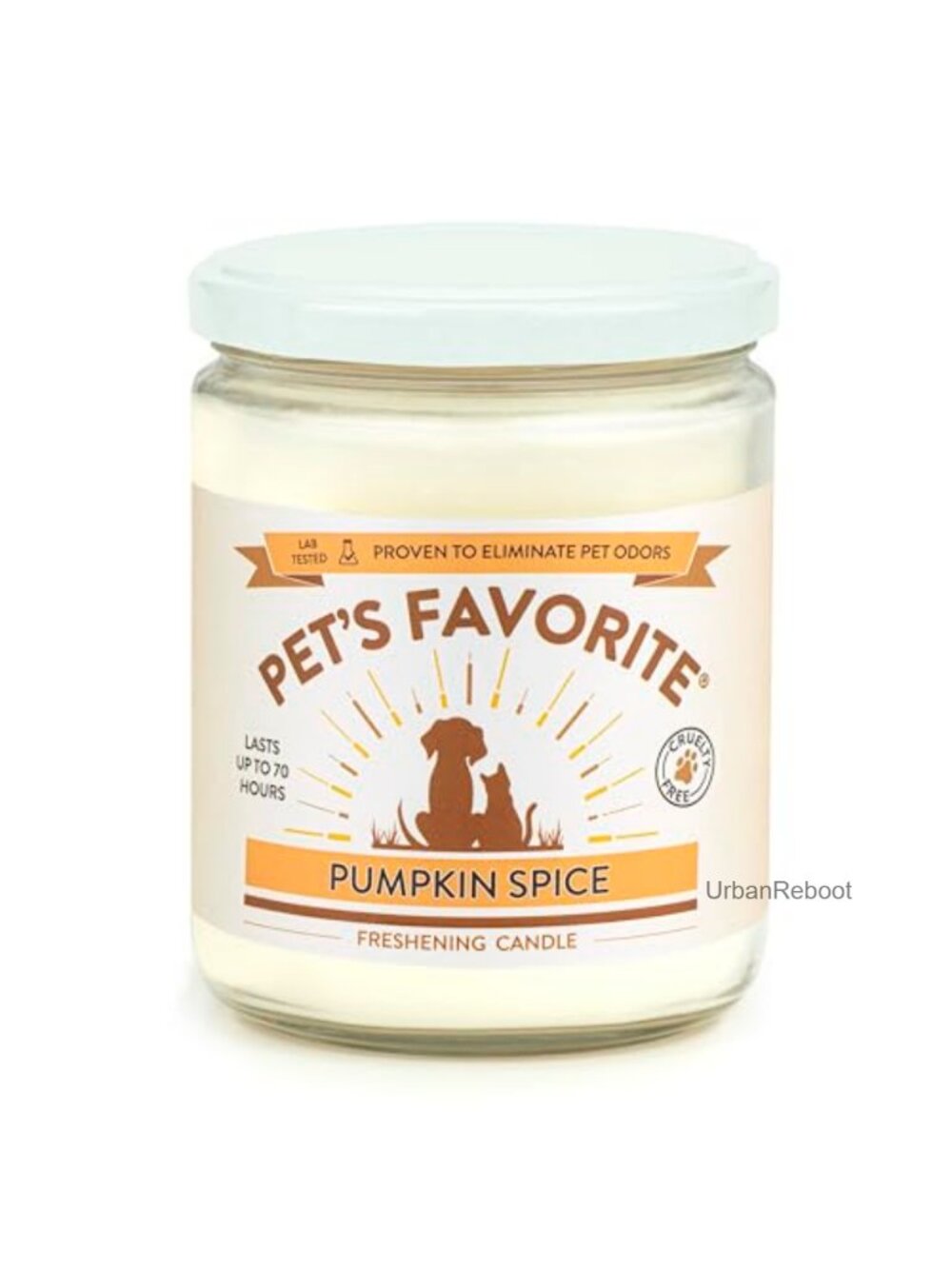 Pet Odor Eliminator Candle 70 Hour Burn Pumpkin Spice Fall Scent